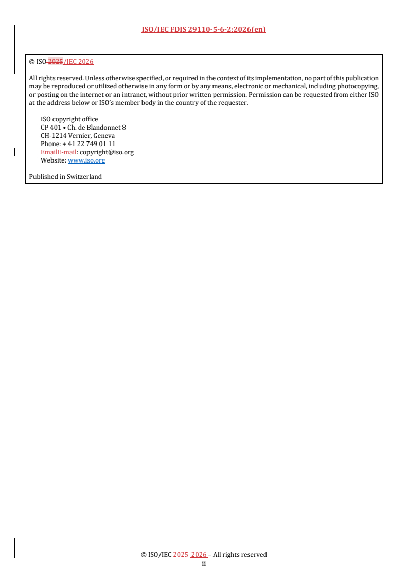 ISO/IEC 29110-5-6-2 REDLINE ISO/IEC FDIS 29110-5-6-2 - Systems and software engineering — Life cycle profiles for very small entities (VSEs) — Part 5-6-2: System engineering guidelines for the generic Basic profile - Page 2 preview