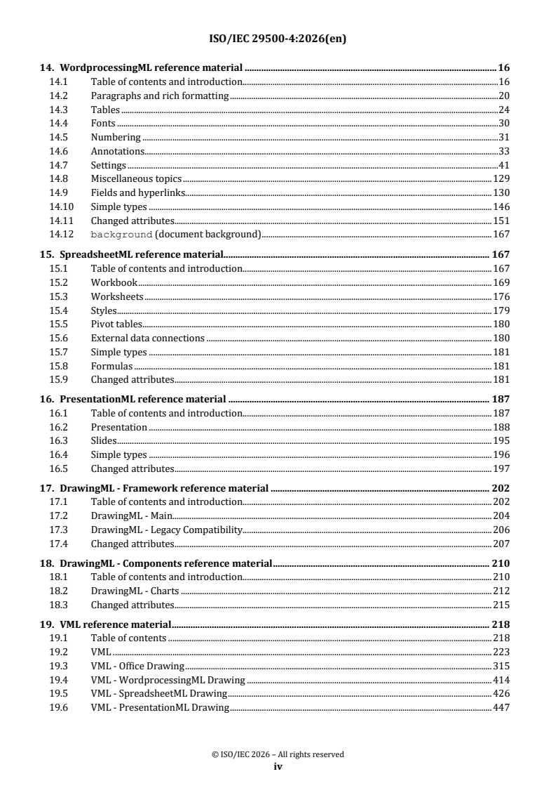 ISO/IEC FDIS 29500-4 ISO/IEC FDIS 29500-4 - Document description and processing languages — Office Open XML File Formats — Part 4: Transitional migration features - Page 4 preview