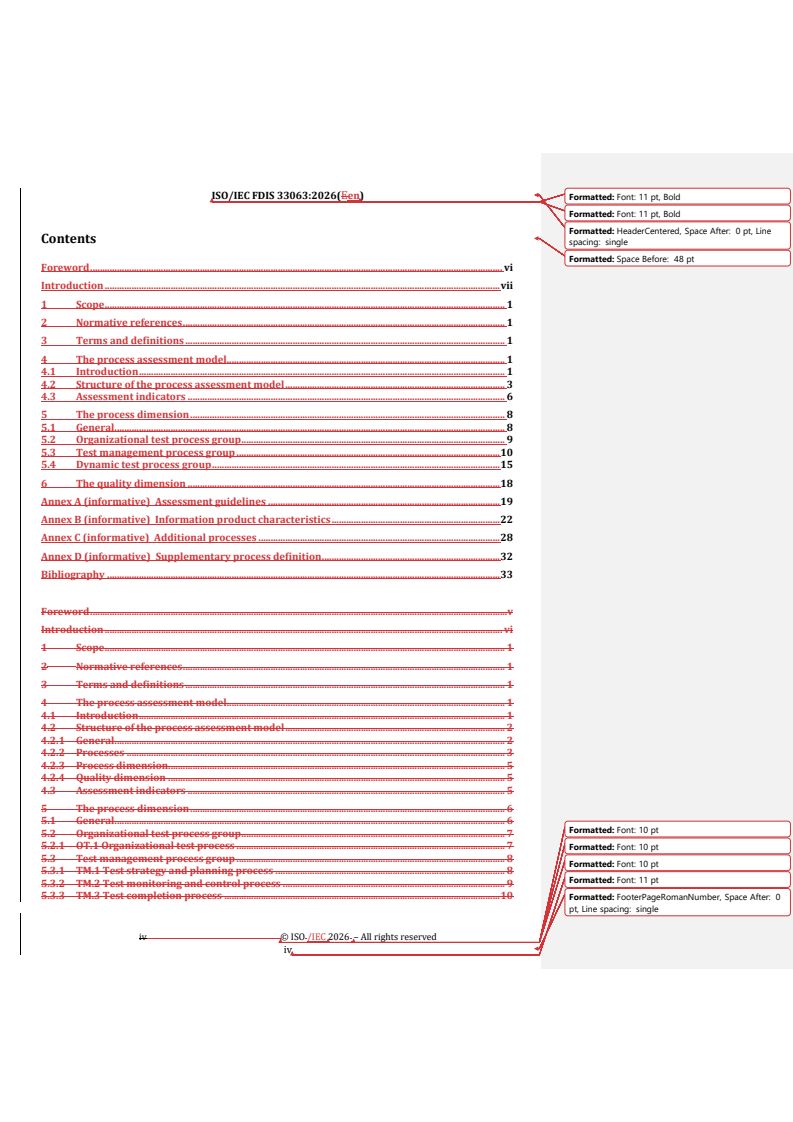 ISO/IEC FDIS 33063 REDLINE ISO/IEC FDIS 33063 - Information technology — Process assessment — Process assessment model for software testing - Page 4 preview