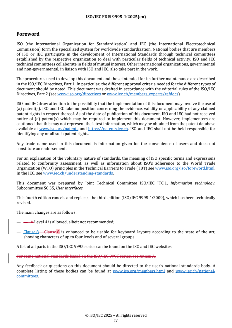 ISO/IEC 9995-1 REDLINE ISO/IEC FDIS 9995-1 - Information technology — Keyboard layouts for text and office systems — Part 1: General principles governing keyboard layouts
Released:17. 09. 2025 - Page 4 preview