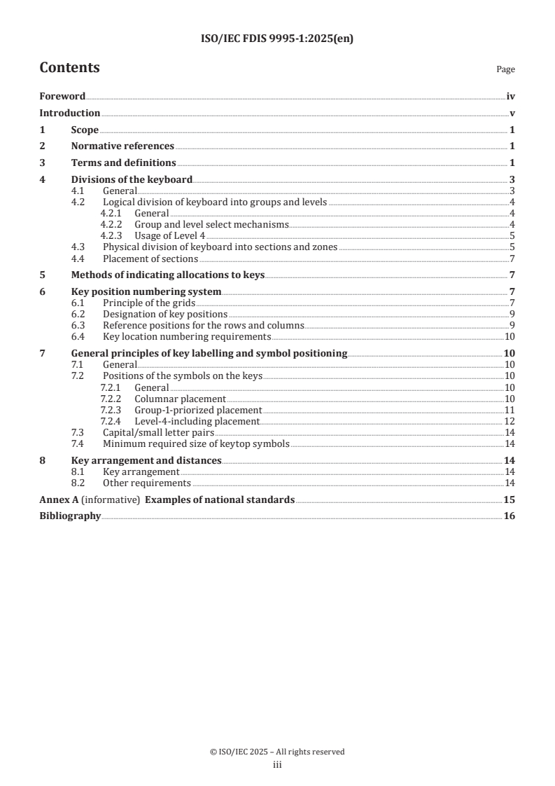 ISO/IEC 9995-1 ISO/IEC FDIS 9995-1 - Information technology — Keyboard layouts for text and office systems — Part 1: General principles governing keyboard layouts
Released:17. 09. 2025 - Page 3 preview