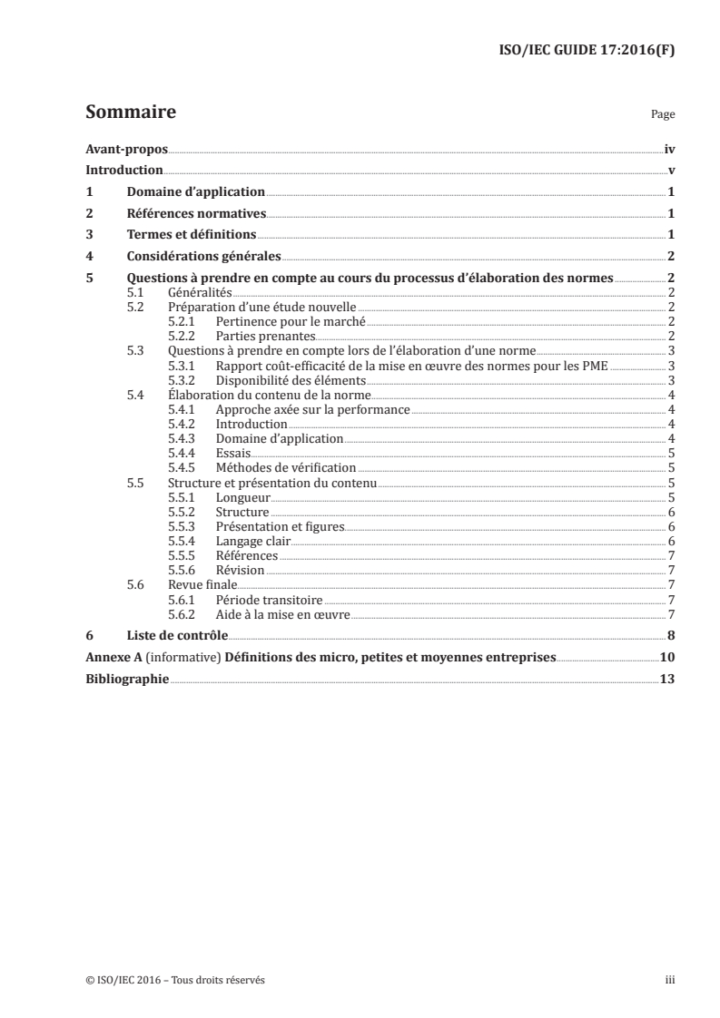 ISO/IEC Guide 17:2016 ISO/IEC Guide 17:2016 - Guide de rédaction des normes pour la prise en compte des besoins des micro, petites et moyennes entreprises/3/2016 - Page 3 preview