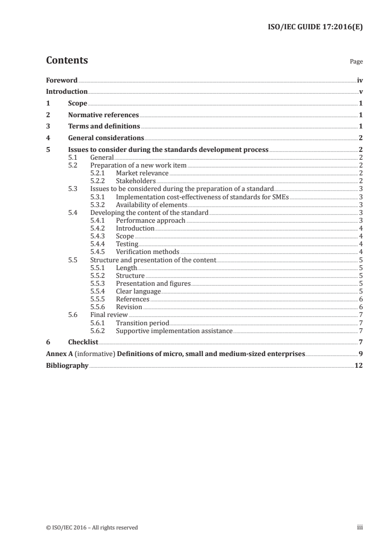 ISO/IEC Guide 17:2016 ISO/IEC Guide 17:2016 - Guide for writing standards taking into account the needs of micro, small and medium-sized enterprises/3/2016 - Page 3 preview