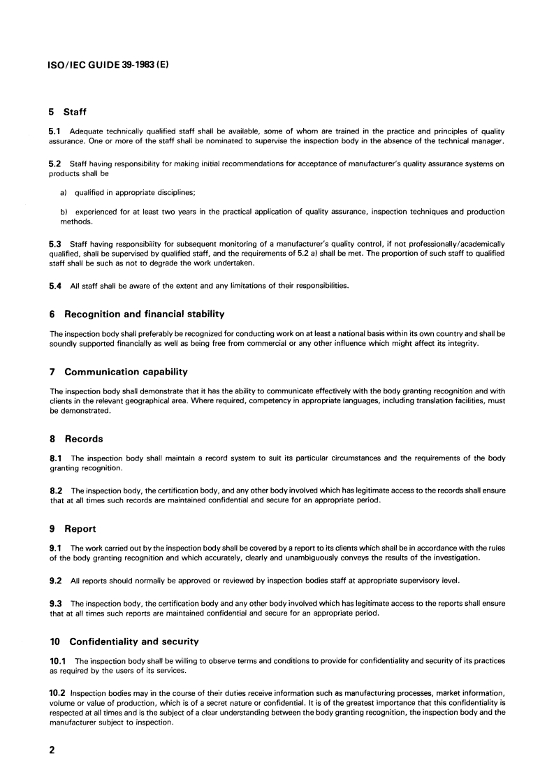 ISO/IEC Guide 39:1983 ISO/IEC Guide 39:1983 - General requirements for the acceptance of inspection bodies
Released:12/1/1983 - Page 4 preview