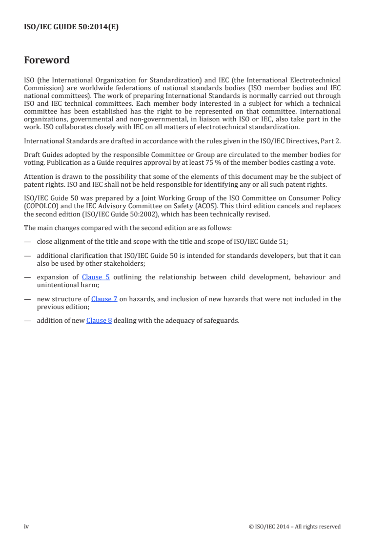 ISO/IEC Guide 50:2014 ISO/IEC Guide 50:2014 - Safety aspects — Guidelines for child safety in standards and other specifications/8/2014 - Page 4 preview