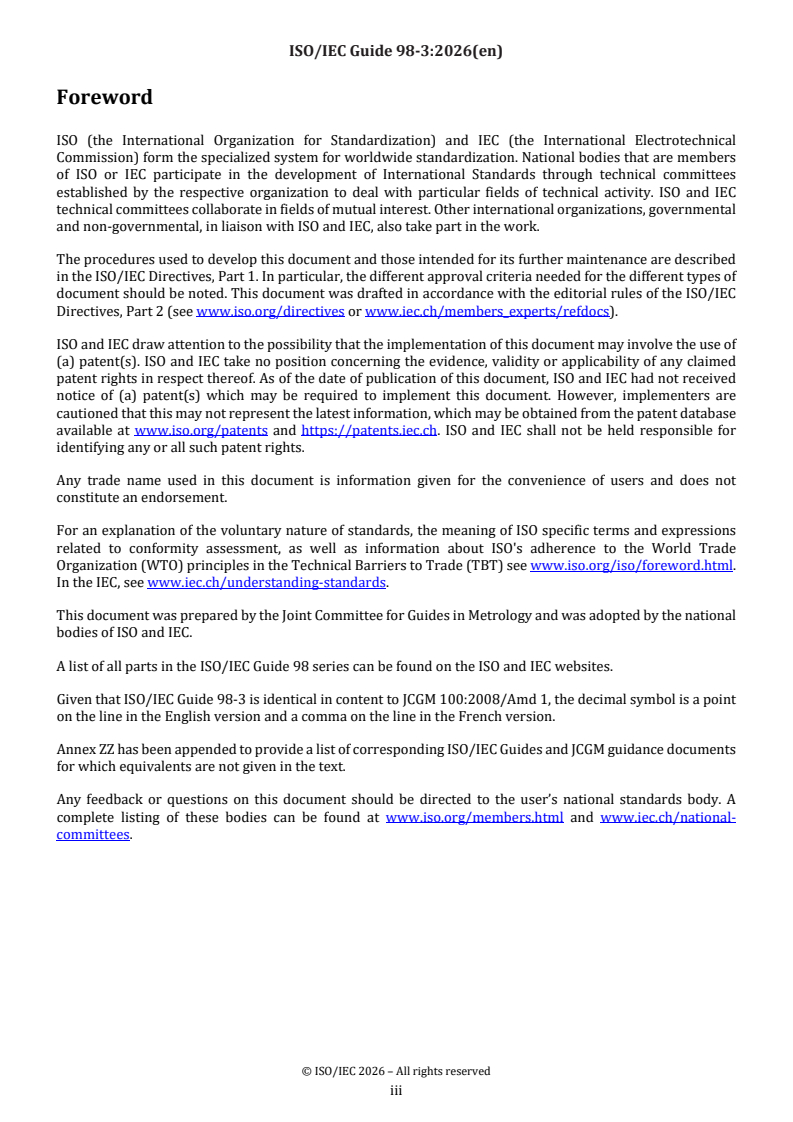 ISO/IEC Guide 98-3:2008/Amd 1:2026 ISO/IEC Guide 98-3:2008/Amd 1:2026 - Uncertainty of measurement — Part 3: Guide to the expression of uncertainty in measurement (GUM:1995) — Amendment 1: Nonlinearity in measurement models - Page 3 preview