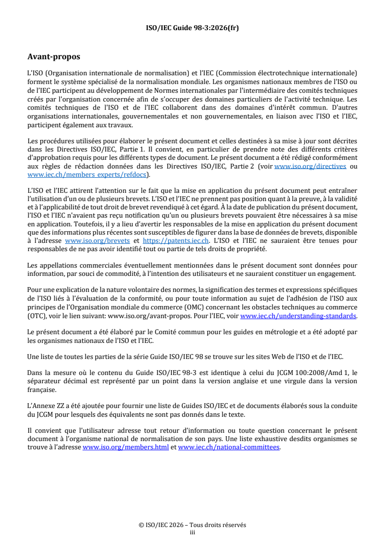 ISO/IEC Guide 98-3:2008/Amd 1:2026 ISO/IEC Guide 98-3:2008/Amd 1:2026 - Incertitude de mesure — Partie 3: Guide pour l'expression de l'incertitude de mesure (GUM:1995) — Amendement 1: Non-linéarité dans les modèles de mesure - Page 3 preview