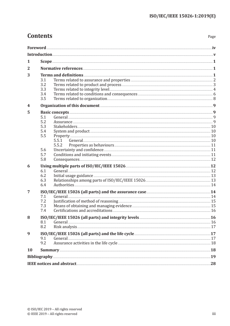 ISO/IEC/IEEE 15026-1:2019 ISO/IEC/IEEE 15026-1:2019 - Systems and software engineering — Systems and software assurance — Part 1: Concepts and vocabulary/8/2019 - Page 3 preview