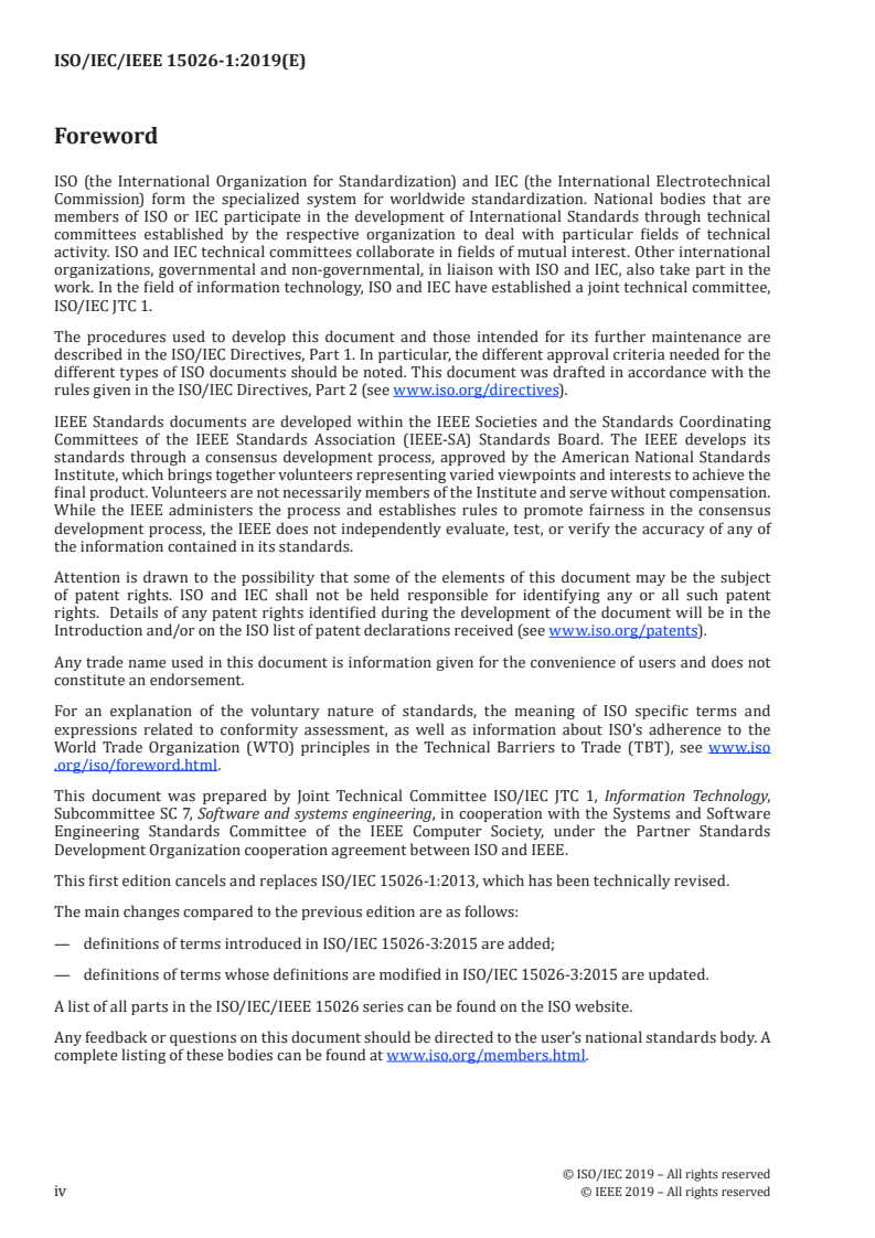 ISO/IEC/IEEE 15026-1:2019 ISO/IEC/IEEE 15026-1:2019 - Systems and software engineering — Systems and software assurance — Part 1: Concepts and vocabulary/8/2019 - Page 4 preview