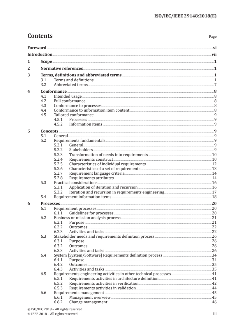 ISO/IEC/IEEE 29148:2018 ISO/IEC/IEEE 29148:2018 - Systems and software engineering — Life cycle processes — Requirements engineering/28/2018 - Page 3 preview