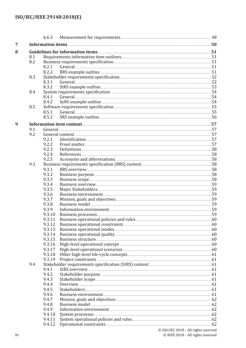 ISO/IEC/IEEE 29148:2018 ISO/IEC/IEEE 29148:2018 - Systems and software engineering — Life cycle processes — Requirements engineering/28/2018 - Page 4 preview