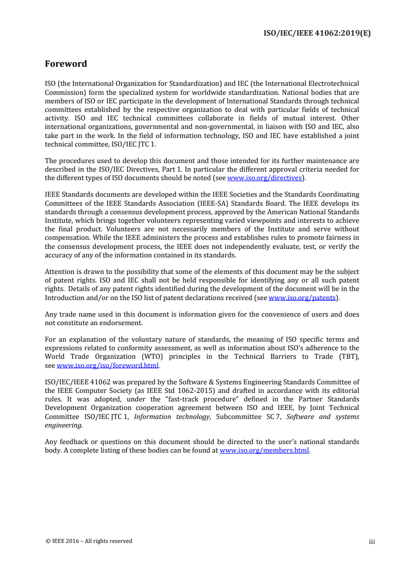ISO/IEC/IEEE 41062:2019 ISO/IEC/IEEE 41062:2019 - Software engineering — Recommended practice for software acquisition/6/2019 - Page 3 preview