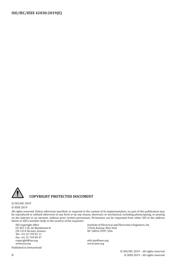ISO/IEC/IEEE 42030:2019 ISO/IEC/IEEE 42030:2019 - Software, systems and enterprise — Architecture evaluation framework/24/2019 - Page 2 preview