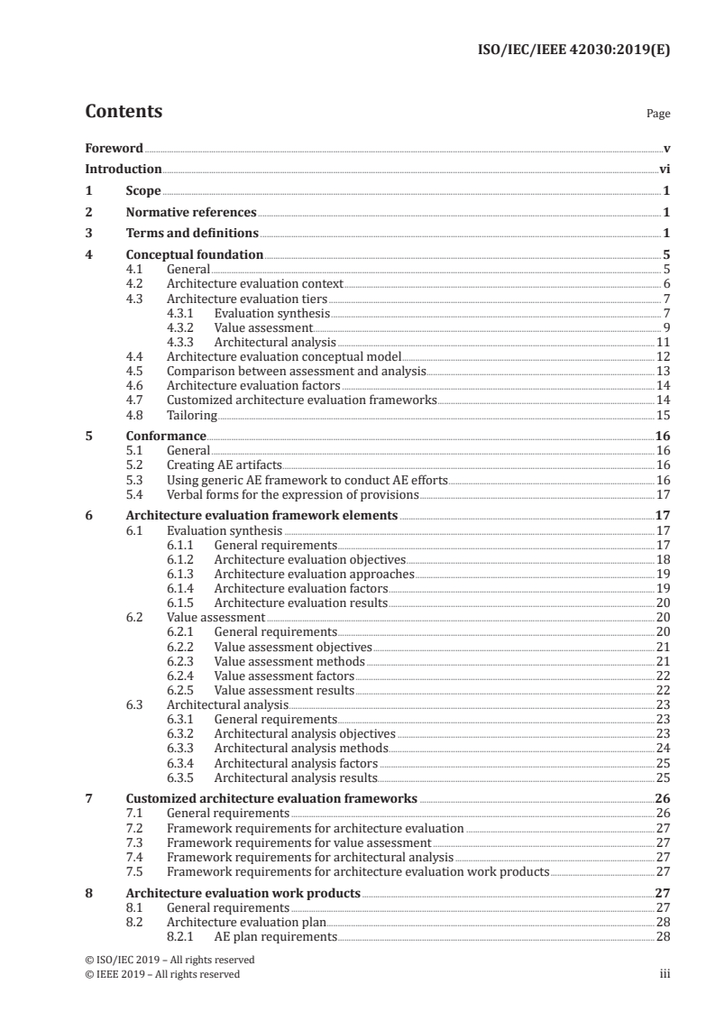 ISO/IEC/IEEE 42030:2019 ISO/IEC/IEEE 42030:2019 - Software, systems and enterprise — Architecture evaluation framework/24/2019 - Page 3 preview