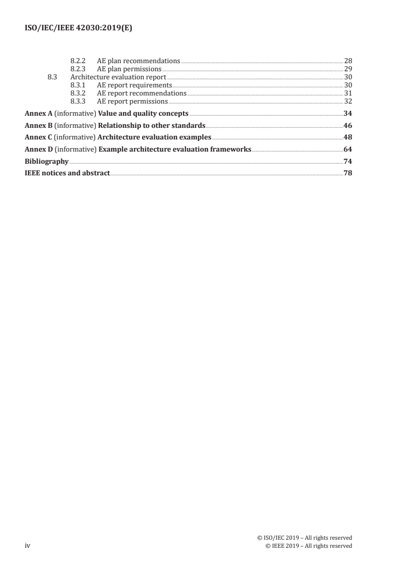 ISO/IEC/IEEE 42030:2019 ISO/IEC/IEEE 42030:2019 - Software, systems and enterprise — Architecture evaluation framework/24/2019 - Page 4 preview