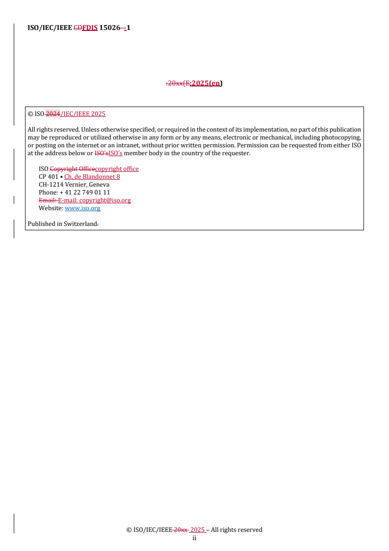 REDLINE ISO/IEC/IEEE FDIS 15026-1 - Systems and software engineering — Systems and software assurance — Part 1: Vocabulary and concepts
Released:7. 07. 2025