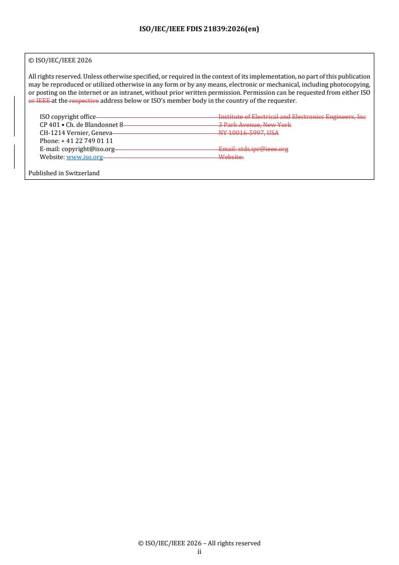 ISO/IEC/IEEE FDIS 21839 REDLINE ISO/IEC/IEEE FDIS 21839 - Systems and software engineering — System of systems (SoS) considerations in life cycle stages of a system - Page 2 preview