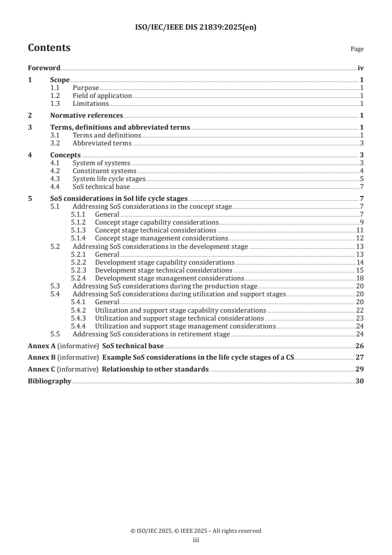 ISO/IEC/IEEE FDIS 21839 ISO/IEC/IEEE FDIS 21839 - Systems and software engineering — System of systems (SoS) considerations in life cycle stages of a system/16/2025 - Page 3 preview