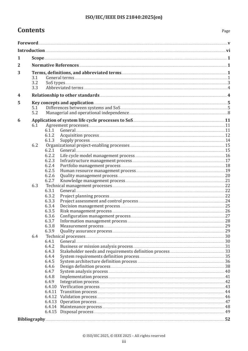 ISO/IEC/IEEE FDIS 21840 ISO/IEC/IEEE FDIS 21840 - Systems and software engineering — Guidelines for the utilization of ISO/IEC/IEEE 15288 in the context of system of systems (SoS)/17/2025 - Page 3 preview