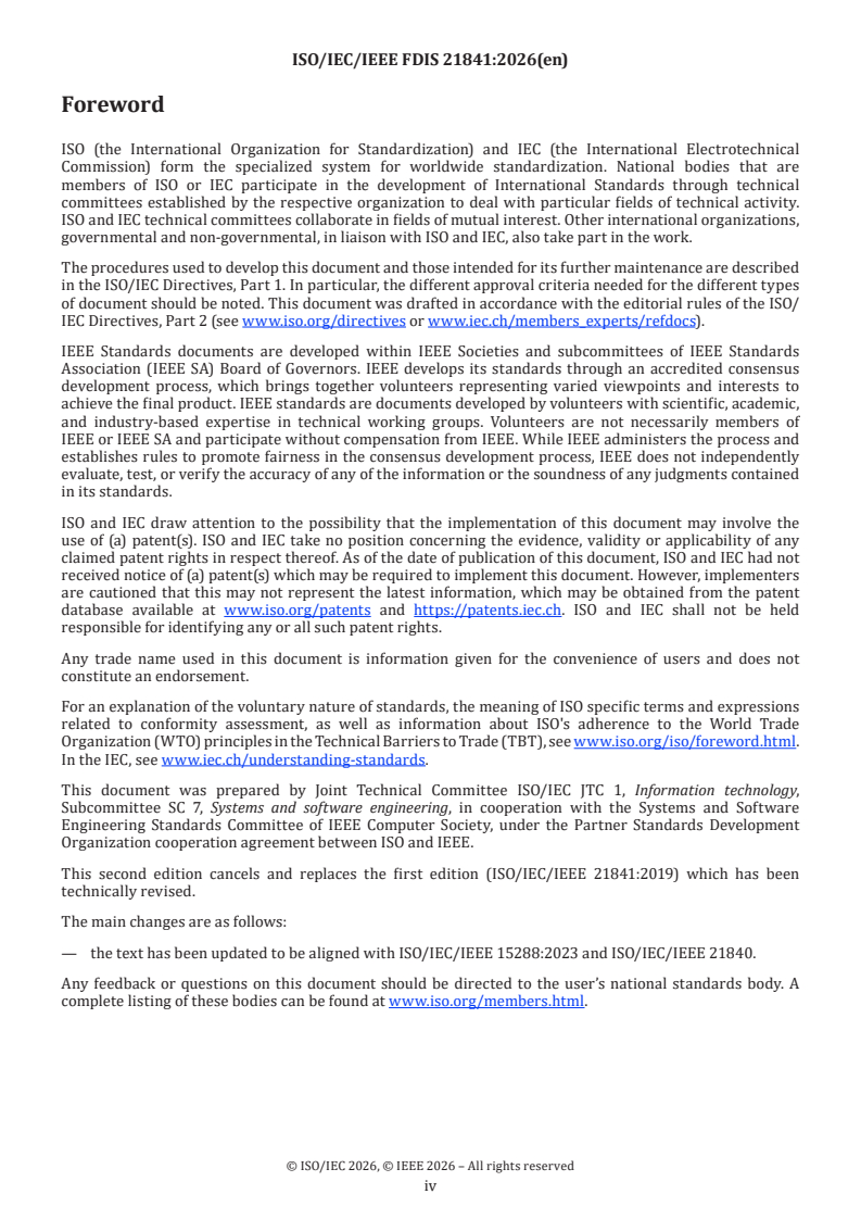 ISO/IEC/IEEE FDIS 21841 ISO/IEC/IEEE FDIS 21841 - Systems and software engineering — Taxonomy of systems of systems - Page 4 preview