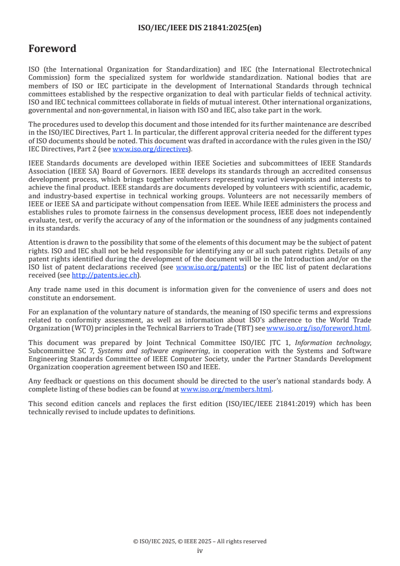 ISO/IEC/IEEE FDIS 21841 ISO/IEC/IEEE FDIS 21841 - Systems and software engineering — Taxonomy of systems of systems/16/2025 - Page 4 preview
