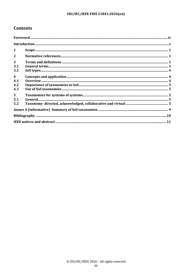 ISO/IEC/IEEE FDIS 21841 REDLINE ISO/IEC/IEEE FDIS 21841 - Systems and software engineering — Taxonomy of systems of systems - Page 3 preview