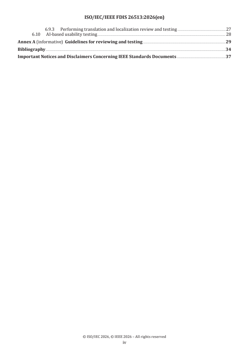 ISO/IEC/IEEE FDIS 26513 ISO/IEC/IEEE FDIS 26513 - Systems and software engineering — Testing and reviewing of information for users - Page 4 preview