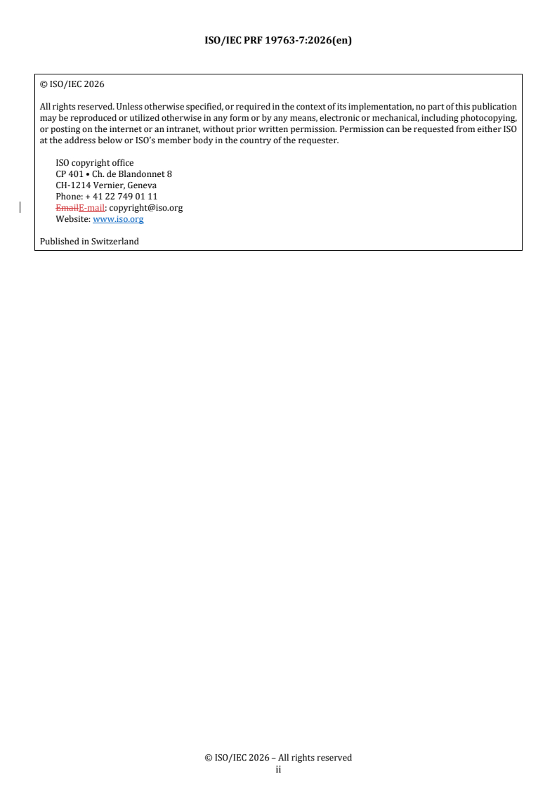 ISO/IEC 19763-7 REDLINE ISO/IEC PRF 19763-7 - Information technology — Metamodel framework for interoperability (MFI) — Part 7: Metamodel for service model registration - Page 2 preview
