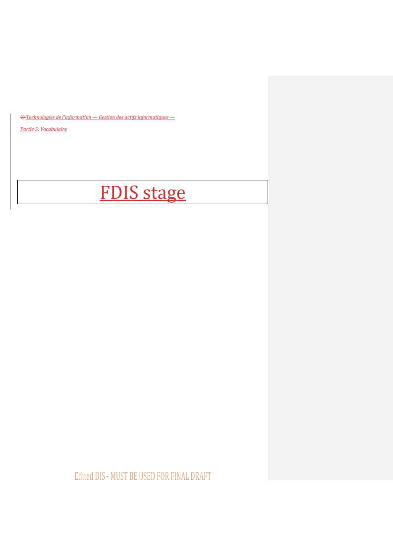 ISO/IEC PRF 19770-5 REDLINE ISO/IEC PRF 19770-5 - Information technology — IT asset management — Part 5: Vocabulary - Page 2 preview