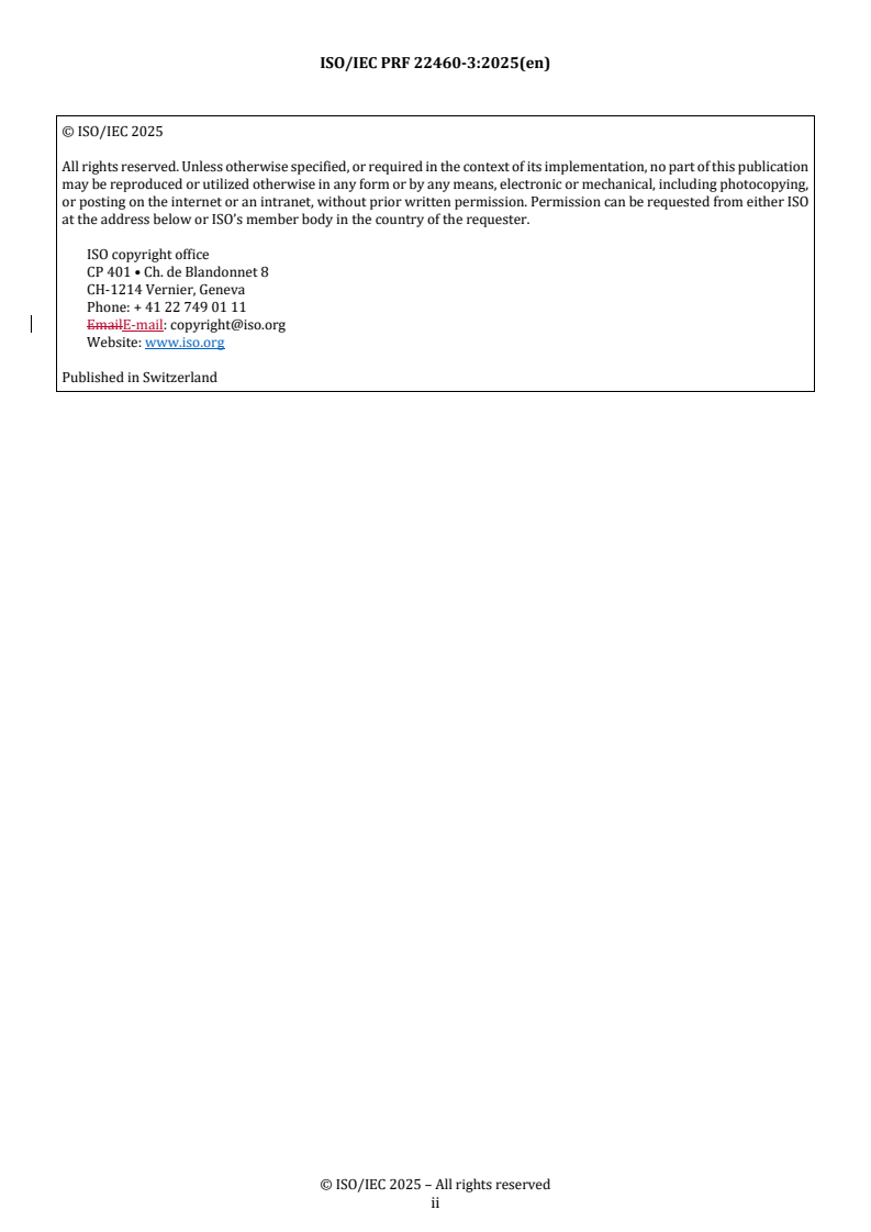 REDLINE ISO/IEC PRF 22460-3 - Cards and security devices for personal identification — ISO UAS licence and drone or UAS security module — Part 3: Digital UAS or drone licence
Released:20. 11. 2025