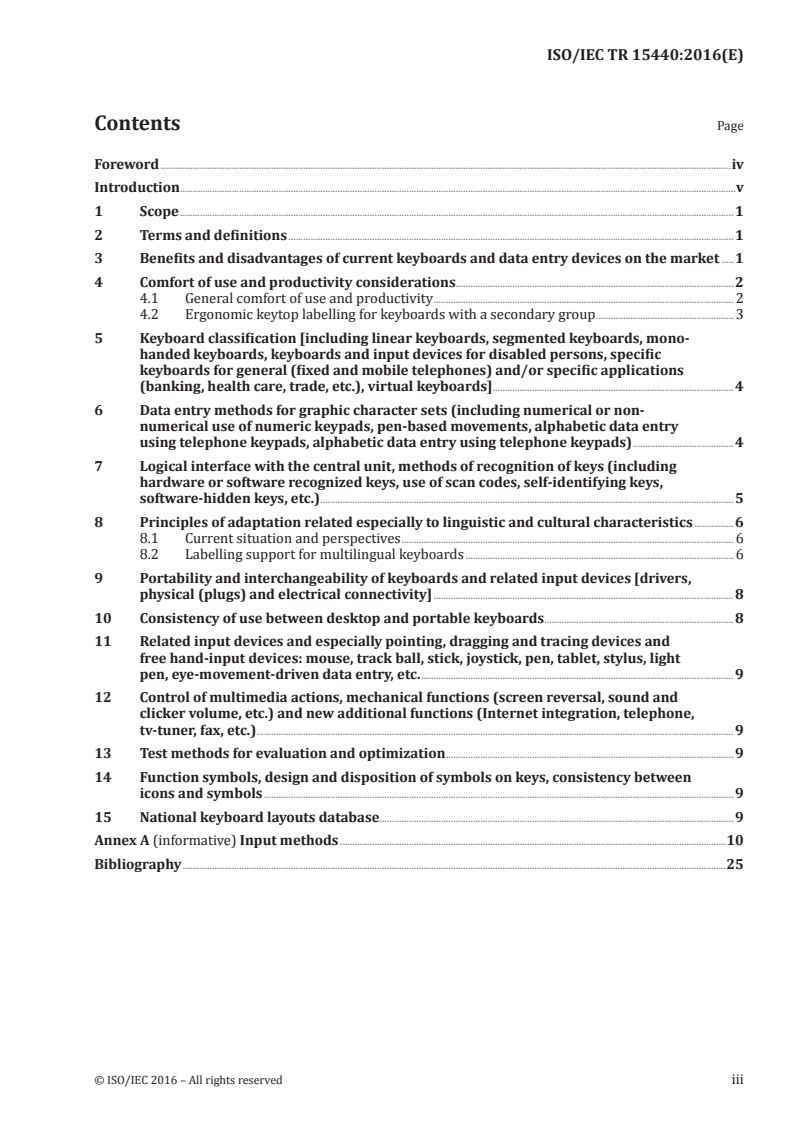 ISO/IEC TR 15440:2016 ISO/IEC TR 15440:2016 - Information technology — Future keyboards and other input devices and entry methods/15/2016 - Page 3 preview