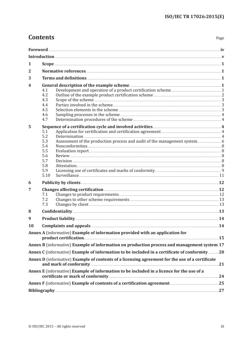 ISO/IEC TR 17026:2015 ISO/IEC TR 17026:2015 - Conformity assessment — Example of a certification scheme for tangible products/28/2015 - Page 3 preview