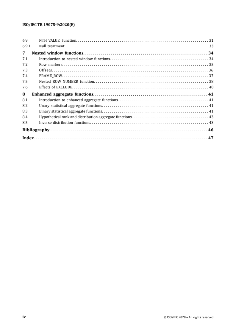 ISO/IEC TR 19075-9:2020 ISO/IEC TR 19075-9:2020 - Information technology database languages — Guidance for the use of database language SQL — Part 9: Online analytic processing (OLAP) capabilities
Released:9/18/2020 - Page 4 preview