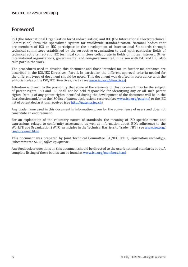 ISO/IEC TR 22981:2020 ISO/IEC TR 22981:2020 - Information technology — Office equipment — Guidelines for the development of an ontology (vocabulary, components and relationships) for office equipment/12/2020 - Page 4 preview