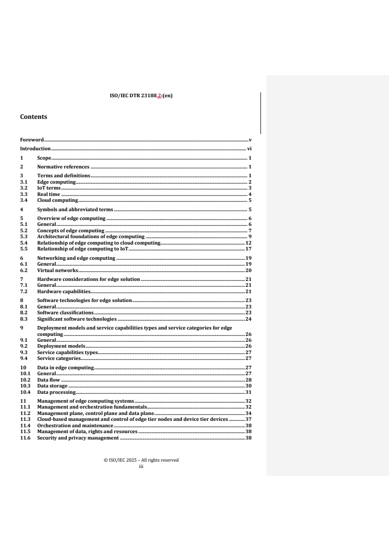 ISO/IEC DTR 23188.3 REDLINE ISO/IEC TR 23188 - Information technology — Cloud computing — Edge computing landscape/10/2025 - Page 3 preview