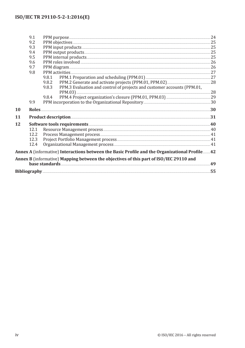 ISO/IEC TR 29110-5-2-1:2016 ISO/IEC TR 29110-5-2-1:2016 - Systems and software engineering — Lifecycle profiles for Very Small Entities (VSEs) — Part 5-2-1: Organizational management guidelines/6/2016 - Page 4 preview