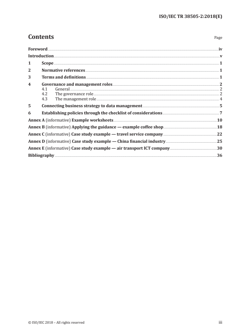 ISO/IEC TR 38505-2:2018 ISO/IEC TR 38505-2:2018 - Information technology — Governance of IT — Governance of data — Part 2: Implications of ISO/IEC 38505-1 for data management/16/2018 - Page 3 preview