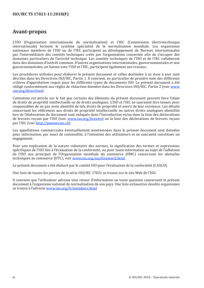 ISO/IEC TS 17021-11:2018 ISO/IEC TS 17021-11:2018 - Évaluation de la conformité — Exigences pour les organismes procédant à l'audit et à la certification des systèmes de management — Partie 11: Exigences de compétence pour l'audit et la certification des systèmes de management de facility management (FM)/5/2018 - Page 4 preview