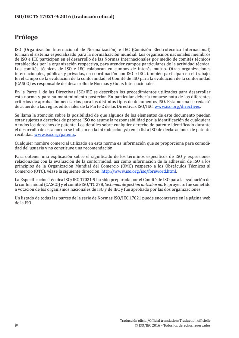 ISO/IEC TS 17021-9:2016 ISO/IEC TS 17021-9:2016 - Conformity assessment — Requirements for bodies providing audit and certification of management systems — Part 9: Competence requirements for auditing and certification of anti-bribery management systems/30/2017 - Page 4 preview
