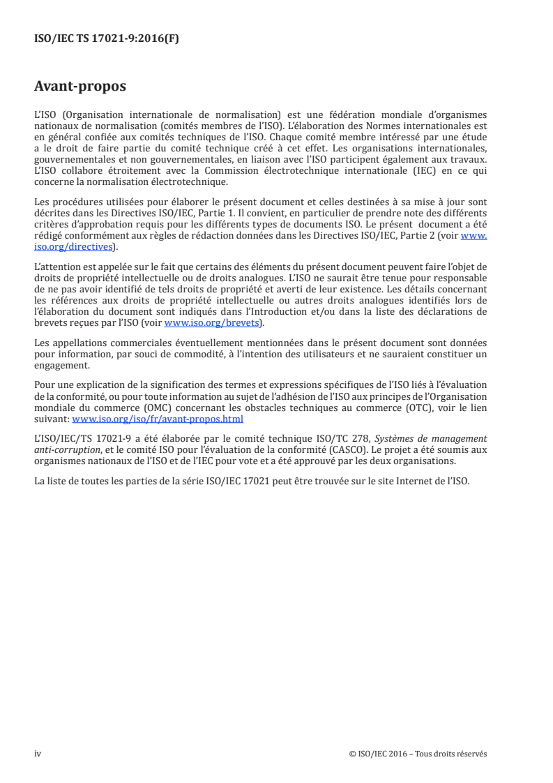 ISO/IEC TS 17021-9:2016 ISO/IEC TS 17021-9:2016 - Évaluation de la conformité — Exigences pour les organismes procédant à l'audit et à la certification des systèmes de management — Partie 9: Exigences de compétence pour l'audit et la certification des systèmes de management anti-corruption/29/2016 - Page 4 preview