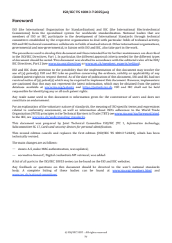 ISO/IEC TS 18013-7:2025 ISO/IEC TS 18013-7:2025 - Personal identification — ISO-compliant driving licence — Part 7: Mobile driving licence (mDL) add-on functions
Released:29. 05. 2025 - Page 4 preview