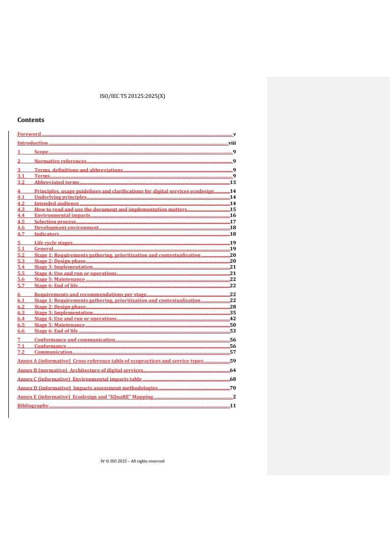 ISO/IEC TS 20125-1:2026 REDLINE ISO/IEC TS 20125-1 - Information technology — Digital services ecodesign — Part 1: Ecopractices for life cycle stages/29/2025 - Page 4 preview