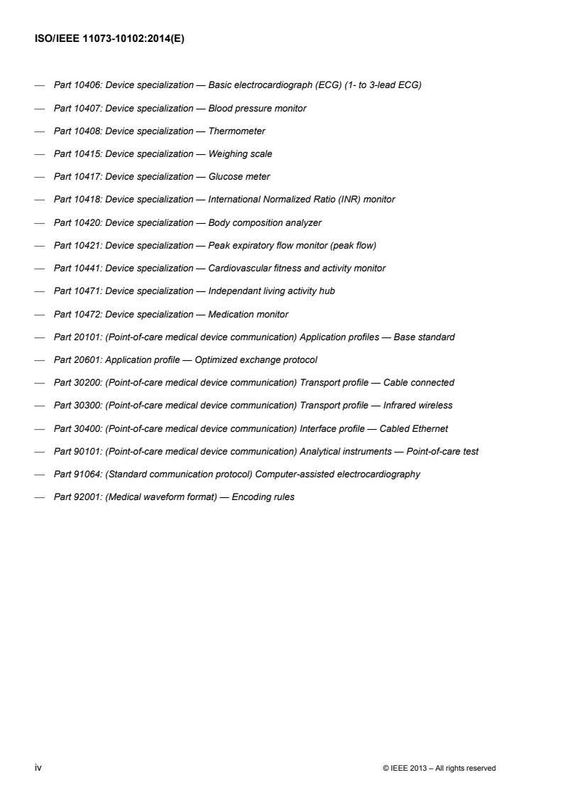 ISO/IEEE 11073-10102:2014 ISO/IEEE 11073-10102:2014 - Health informatics — Point-of-care medical device communication — Part 10102: Nomenclature — Annotated ECG/13/2014 - Page 4 preview