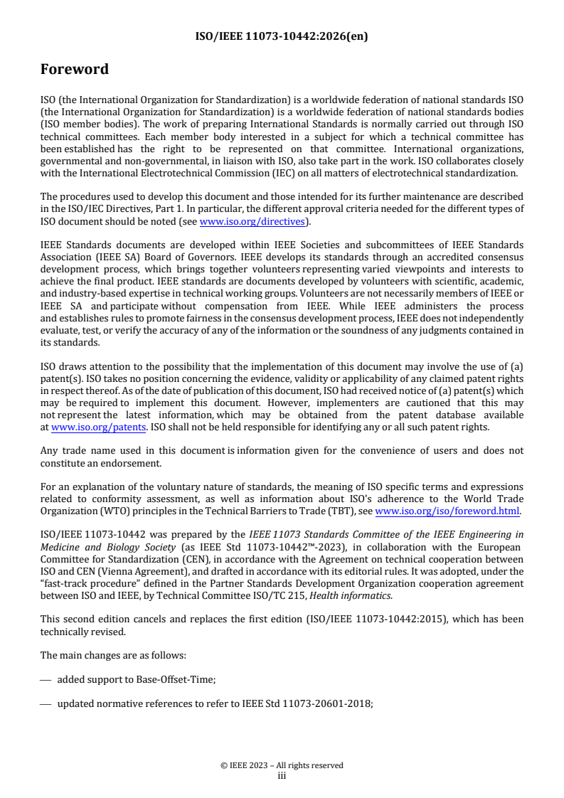 ISO/IEEE FDIS 11073-10442 ISO/IEEE FDIS 11073-10442 - Health informatics — Device interoperability — Part 10442: Personal health device communication, device specialization, strength fitness equipment - Page 3 preview