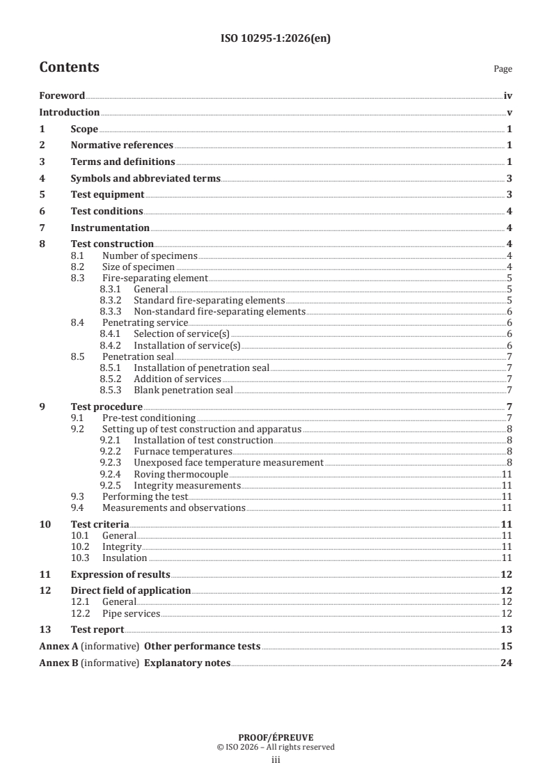 ISO/PRF 10295-1 ISO/PRF 10295-1 - Fire tests for building elements and components — Fire testing of service installations — Part 1: Penetration seals/13/2026 - Page 3 preview