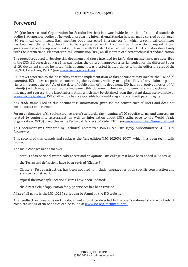 ISO/PRF 10295-1 ISO/PRF 10295-1 - Fire tests for building elements and components — Fire testing of service installations — Part 1: Penetration seals/13/2026 - Page 4 preview