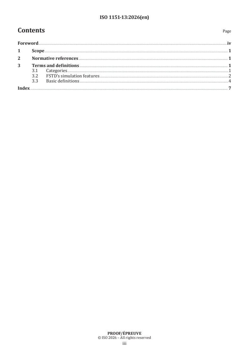 ISO 1151-13 ISO/PRF 1151-13 - Flight dynamics — Vocabulary — Part 13: Training devices - Page 3 preview