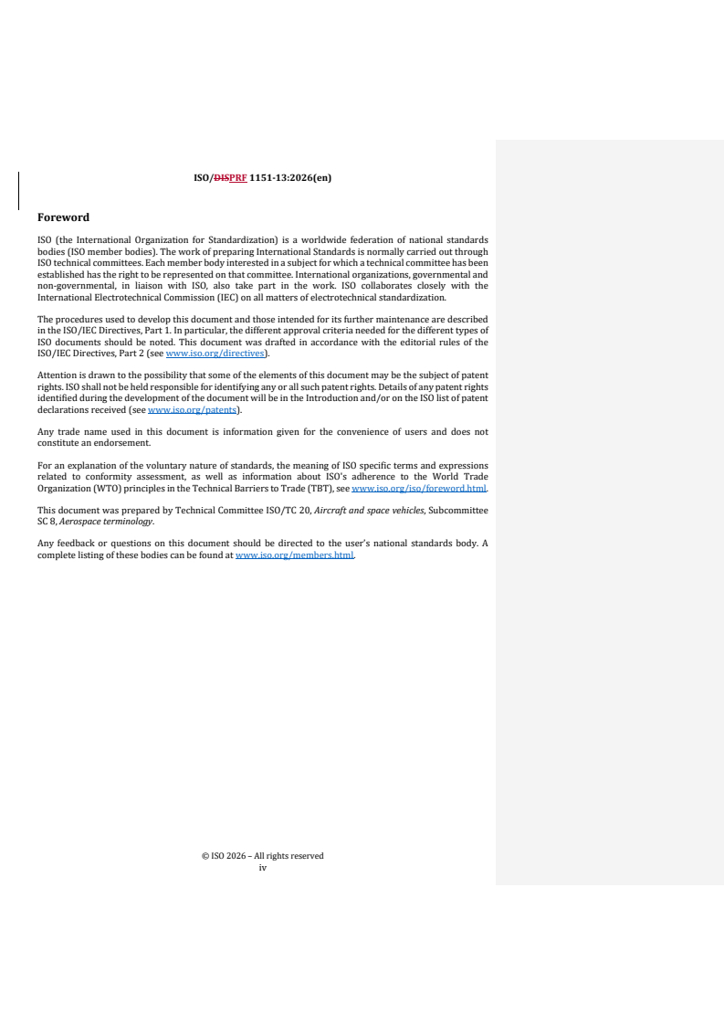 ISO 1151-13 REDLINE ISO/PRF 1151-13 - Flight dynamics — Vocabulary — Part 13: Training devices - Page 4 preview