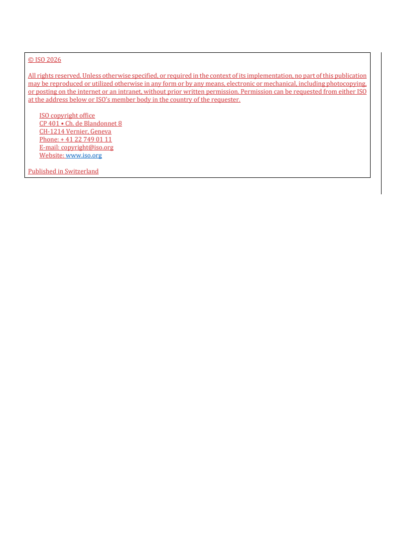 ISO/PRF 1183-2 REDLINE ISO/PRF 1183-2 - Plastics — Methods for determining the density of non-cellular plastics — Part 2: Density gradient column method
Released:6. 02. 2026 - Page 3 preview