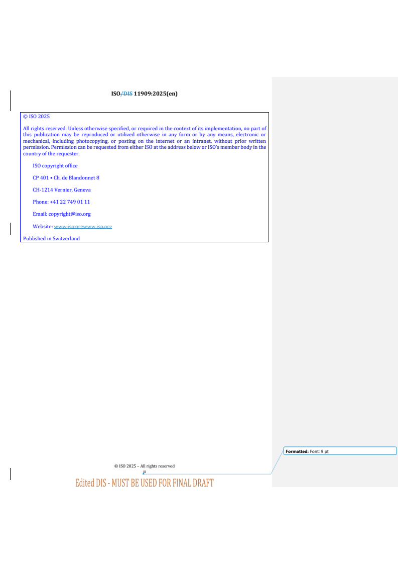 REDLINE ISO/PRF 11909 - Binders for paints and varnishes — Polyisocyanate resins — General methods of test
Released:20. 08. 2025